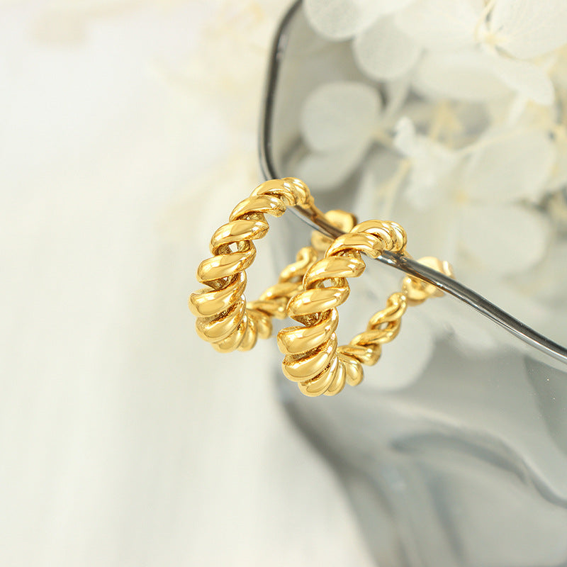 Aurum Gouden Twist Oorbellen