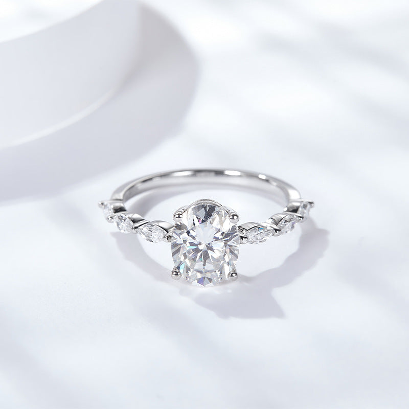 Ovaalgeslepen 1-karaats lab-grown diamanten ring