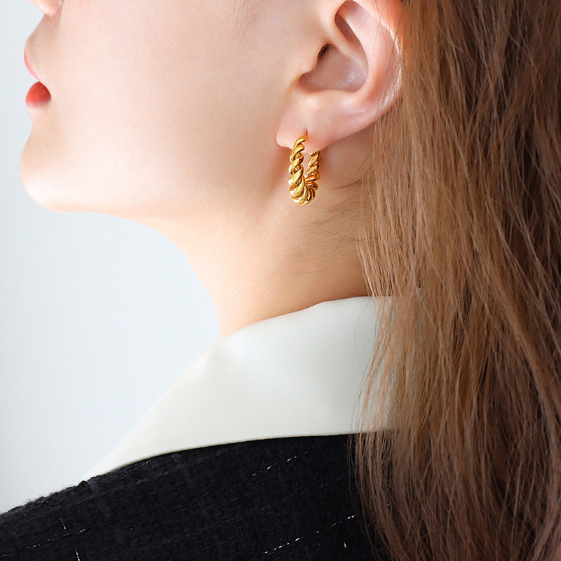 Aurum Gouden Twist Oorbellen