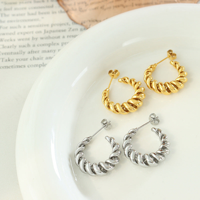 Aurum Gouden Twist Oorbellen