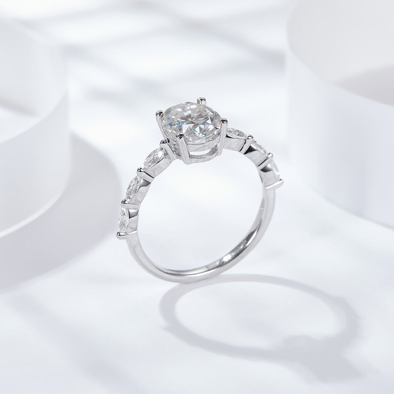 Ovaalgeslepen 1-karaats lab-grown diamanten ring