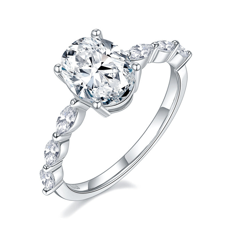 Ovaalgeslepen 1-karaats lab-grown diamanten ring