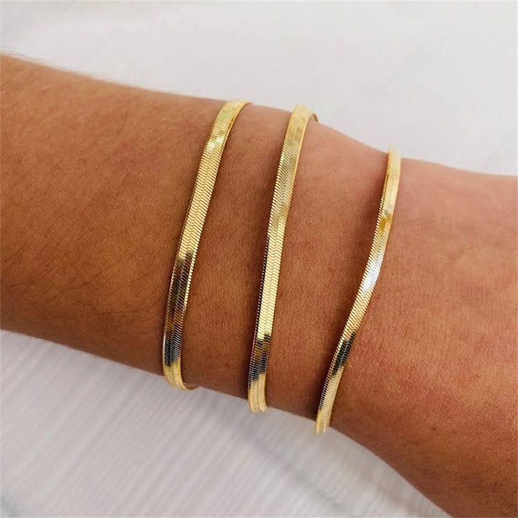 Vida Gouden visgraat armband