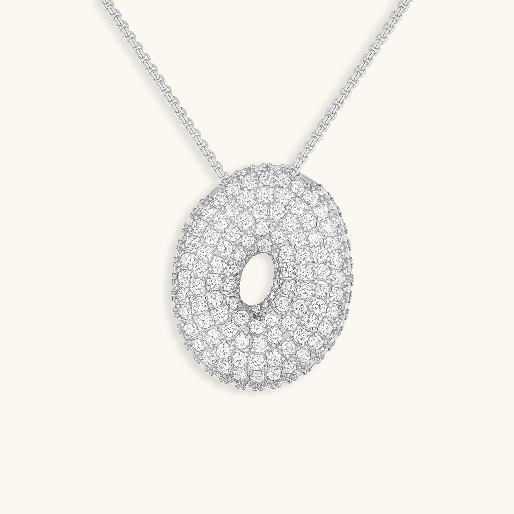 Bubbel initiaal diamanten ketting