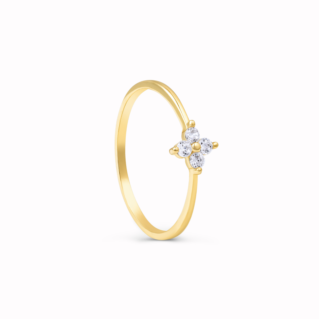 Elegante Klavertjevier Ring