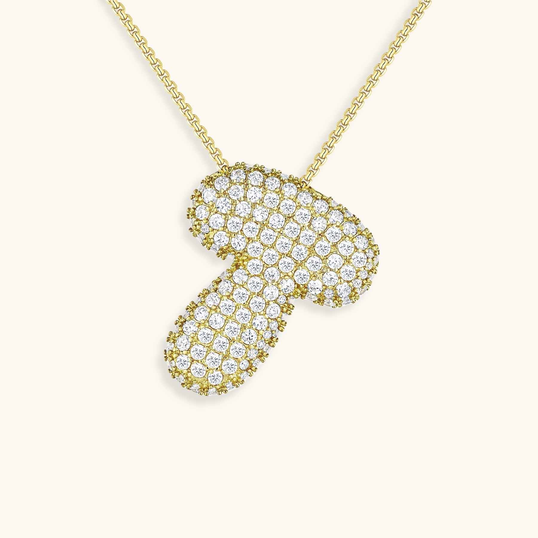 Bubbel initiaal diamanten ketting
