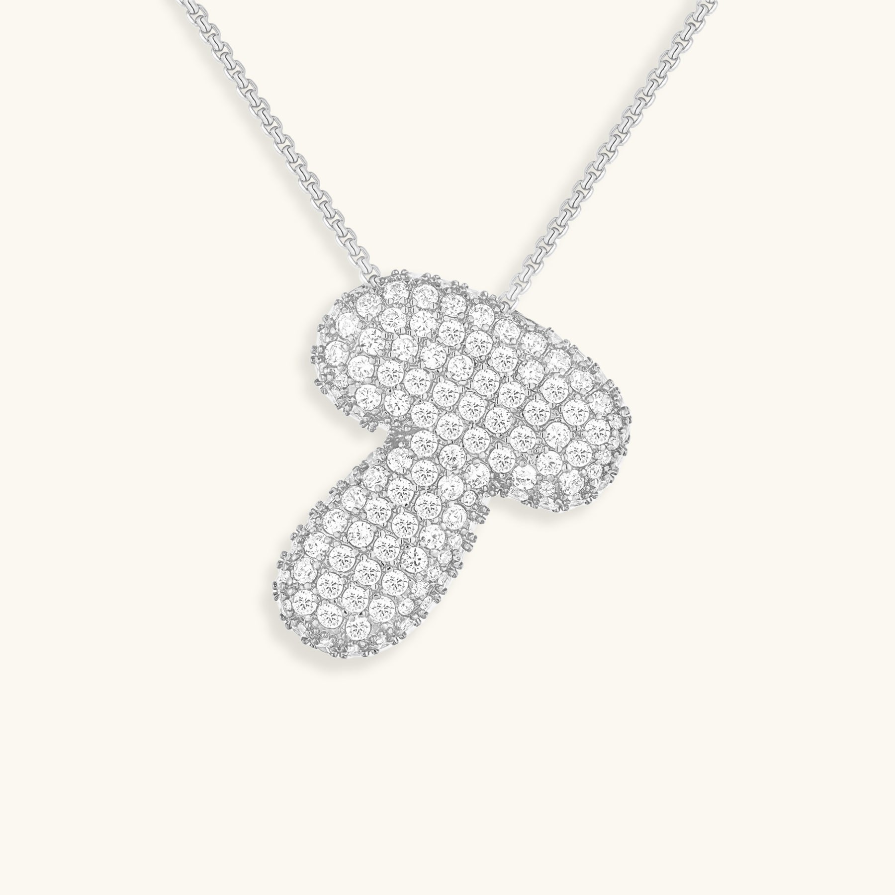 Bubbel initiaal diamanten ketting