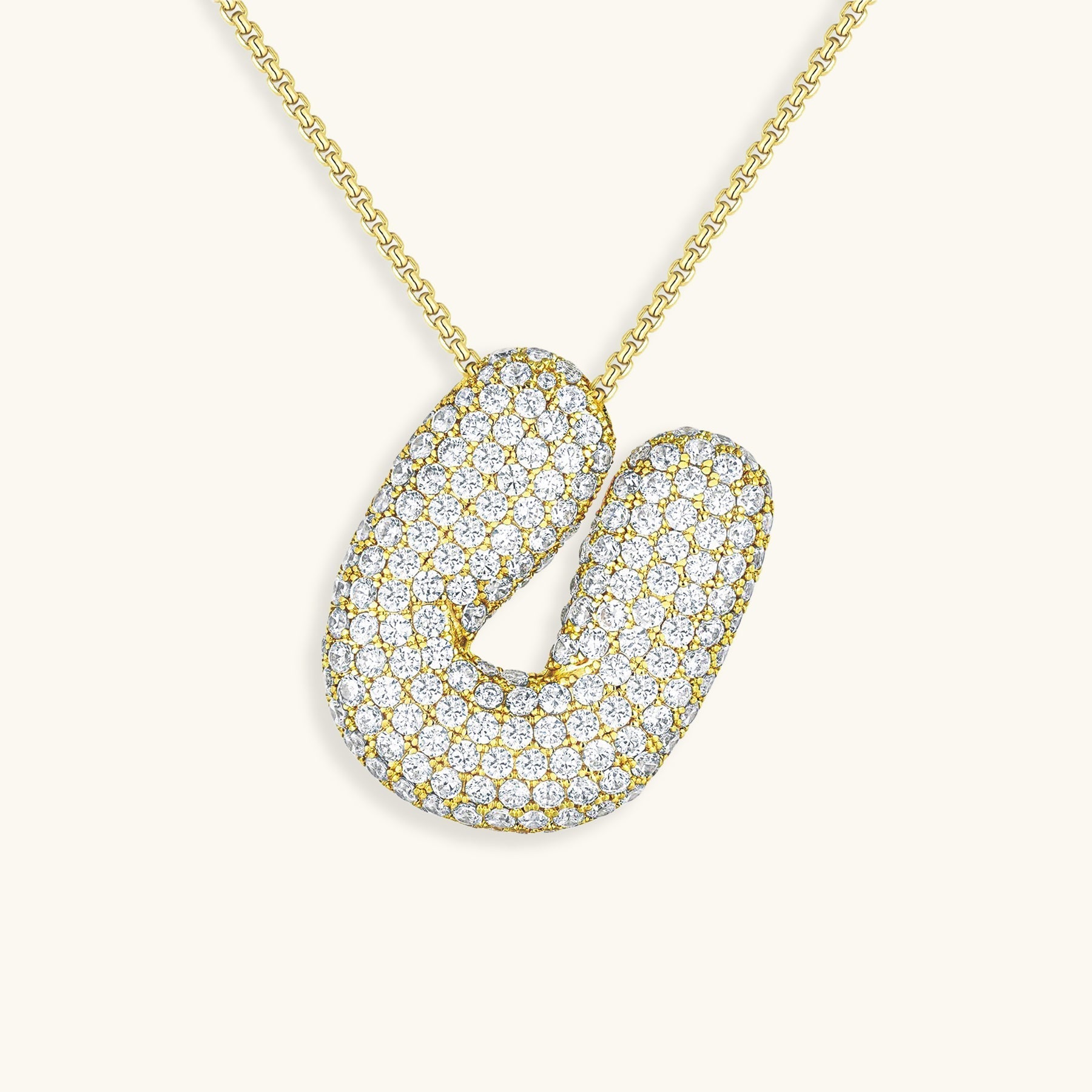 Bubbel initiaal diamanten ketting