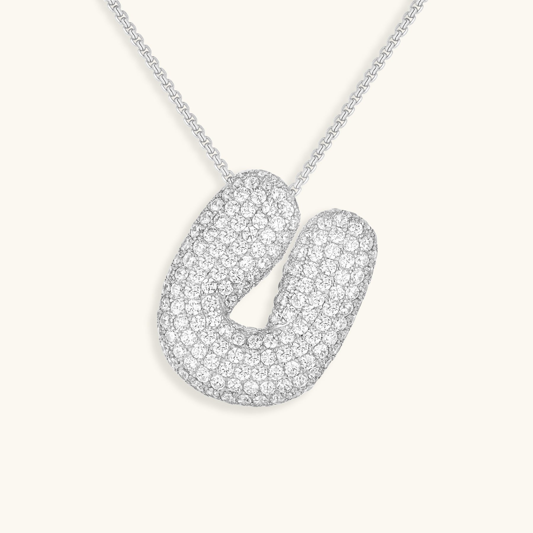 Bubbel initiaal diamanten ketting