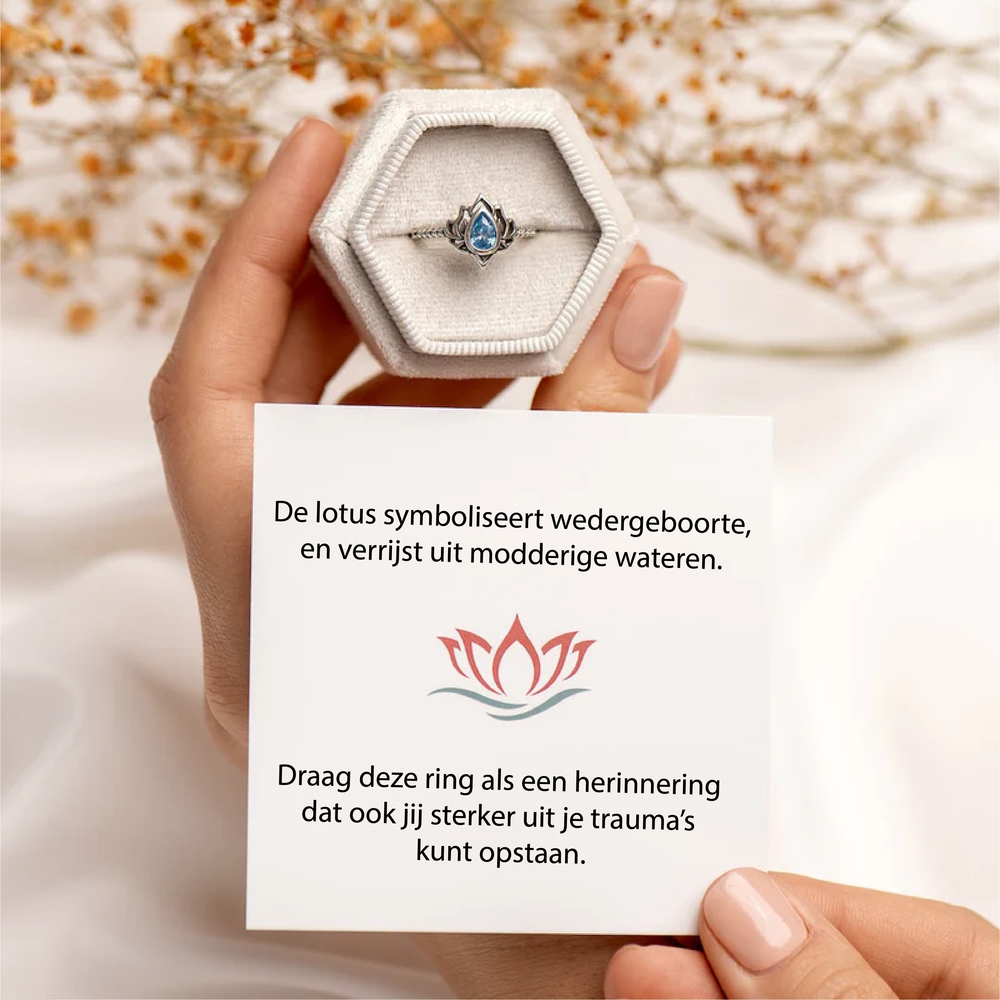 F♡ck My Trauma Ring – Lotus Symbool van Heling