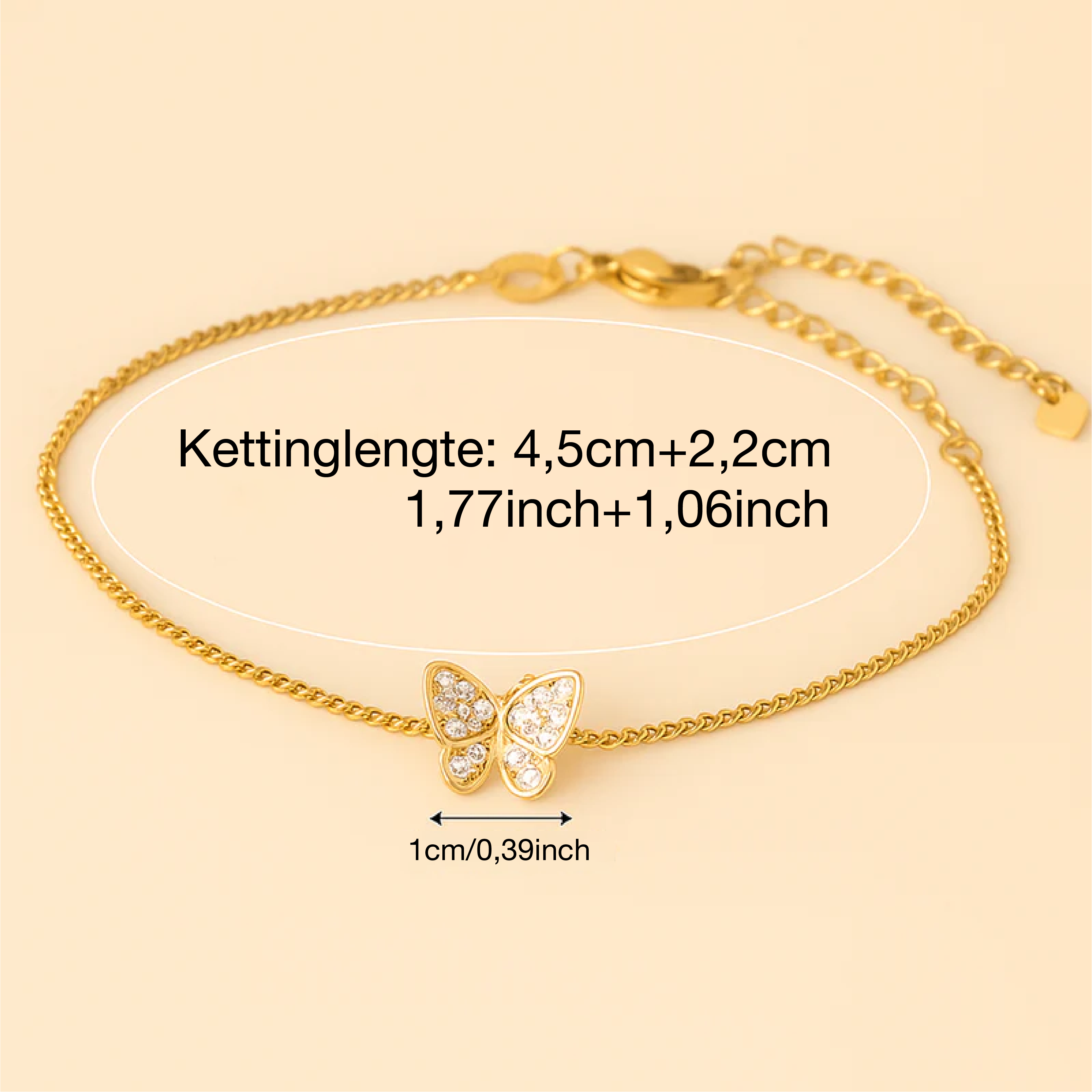 Elegante Vlinderarmband – Goudkleurig met Sprankelende Zirkonia