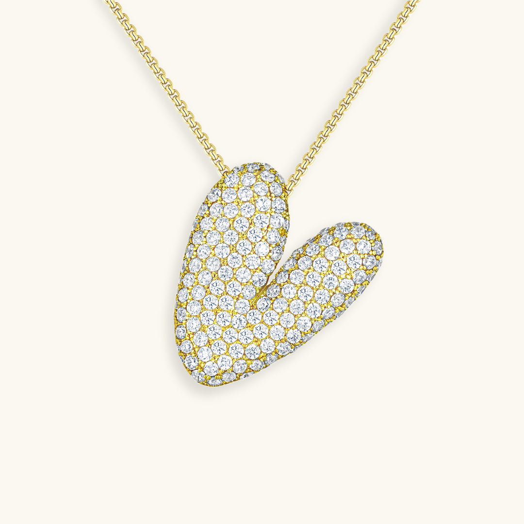 Bubbel initiaal diamanten ketting
