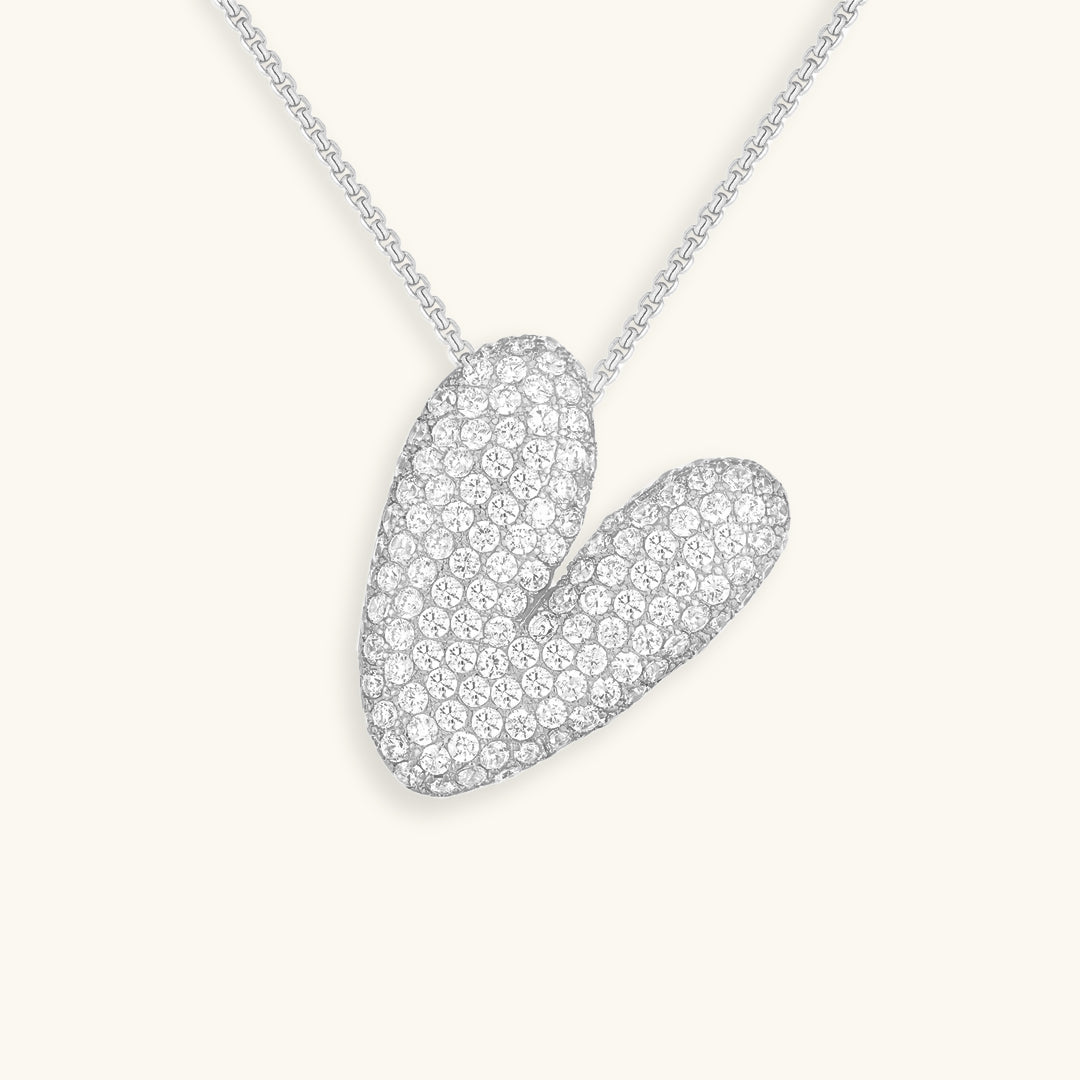 Bubbel initiaal diamanten ketting