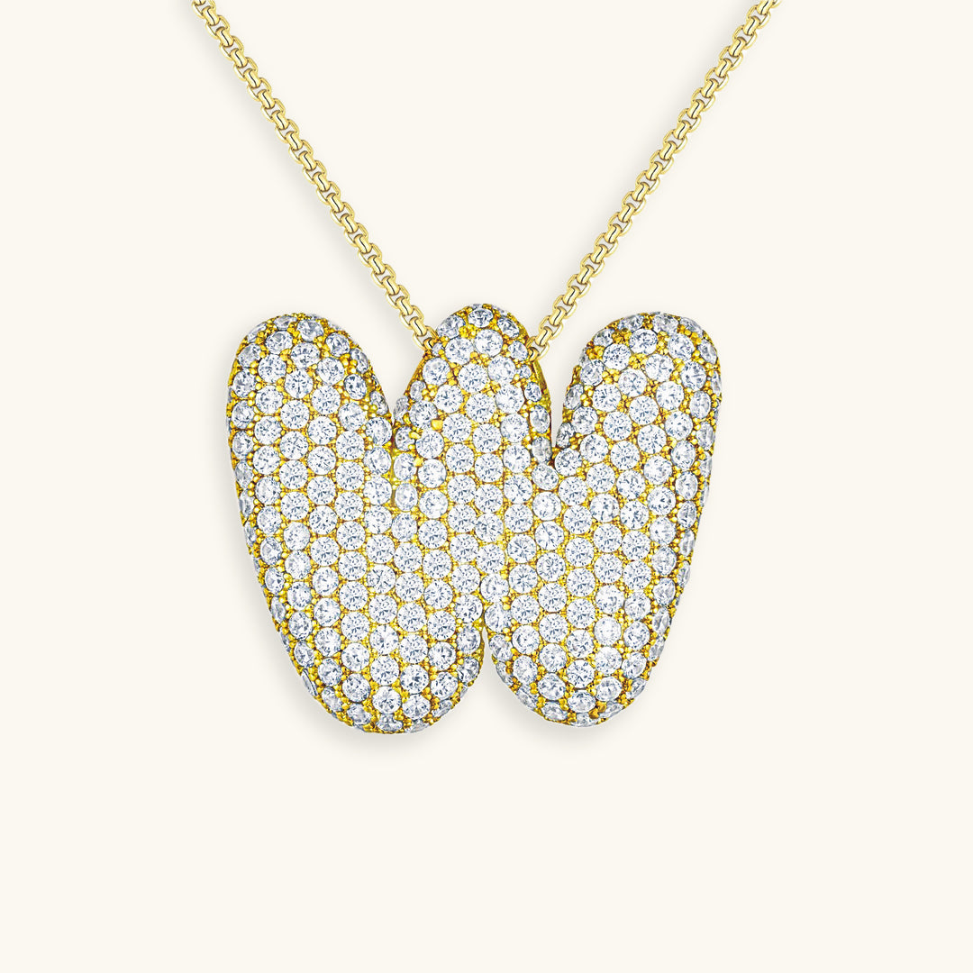 Bubbel initiaal diamanten ketting