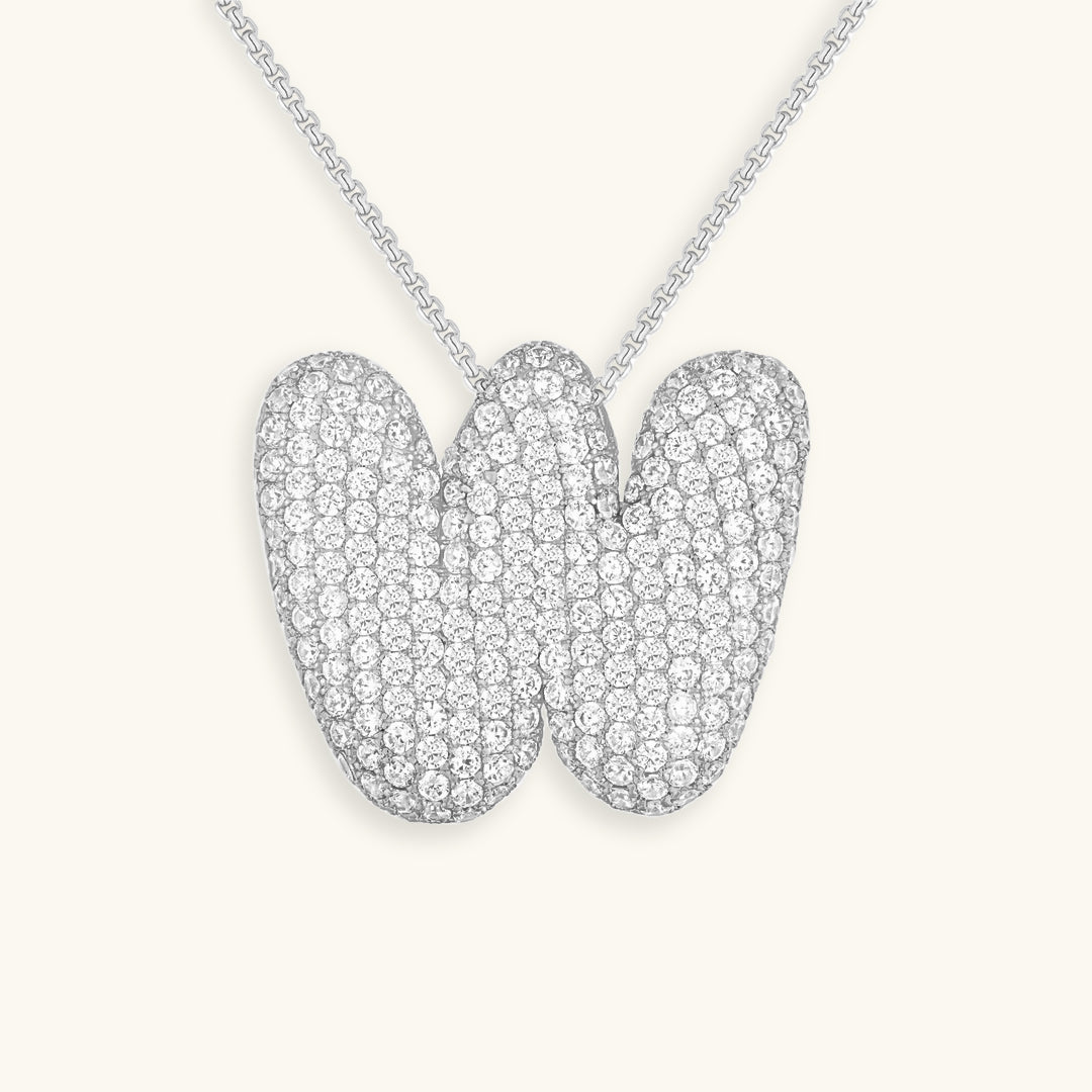 Bubbel initiaal diamanten ketting