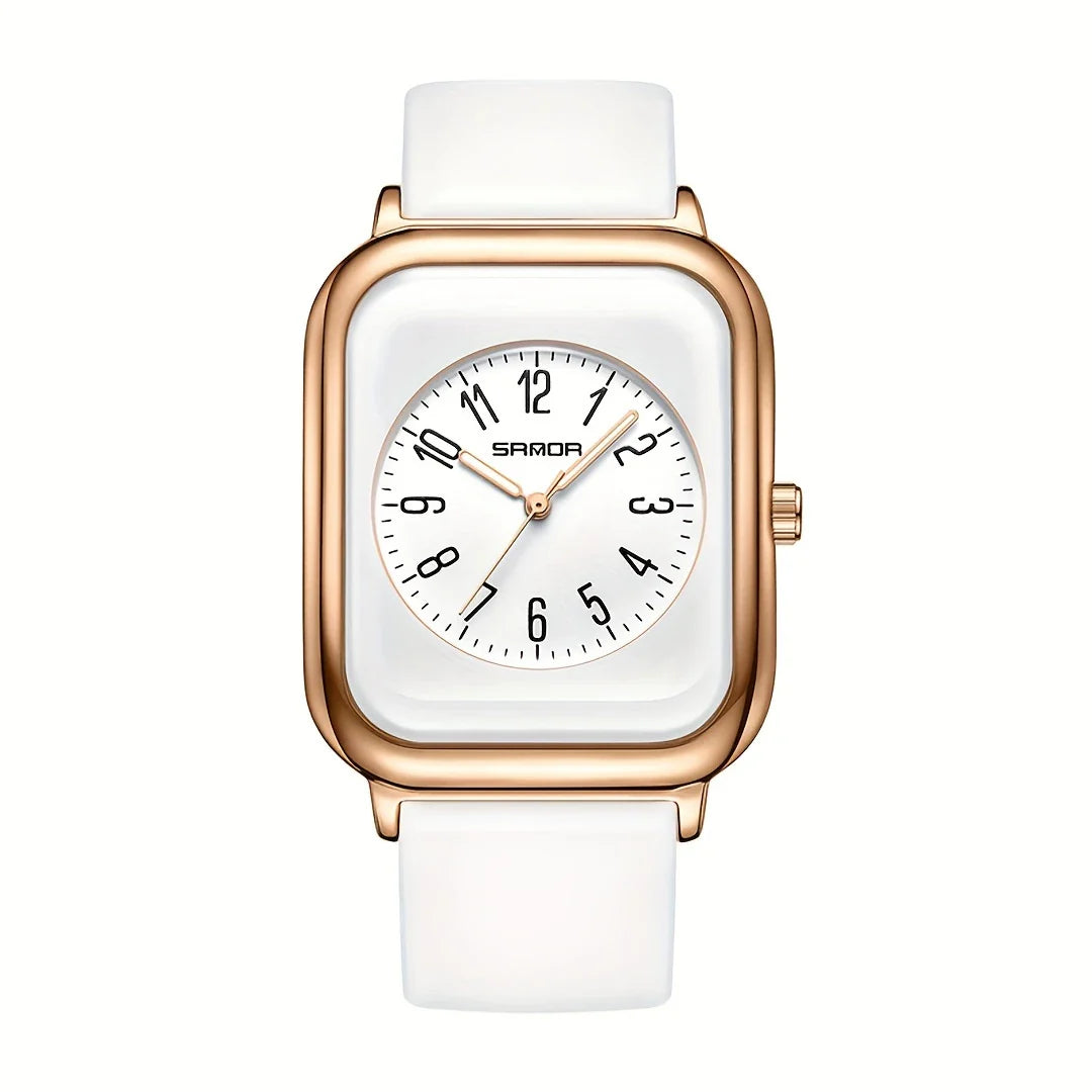 Vierkante kwarts Horloges Silicone Strap Zink Alloy Wijzer