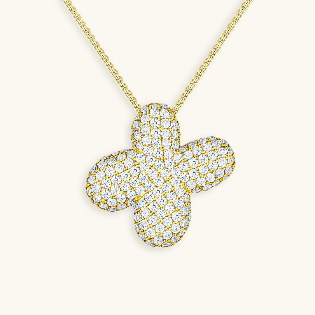 Bubbel initiaal diamanten ketting