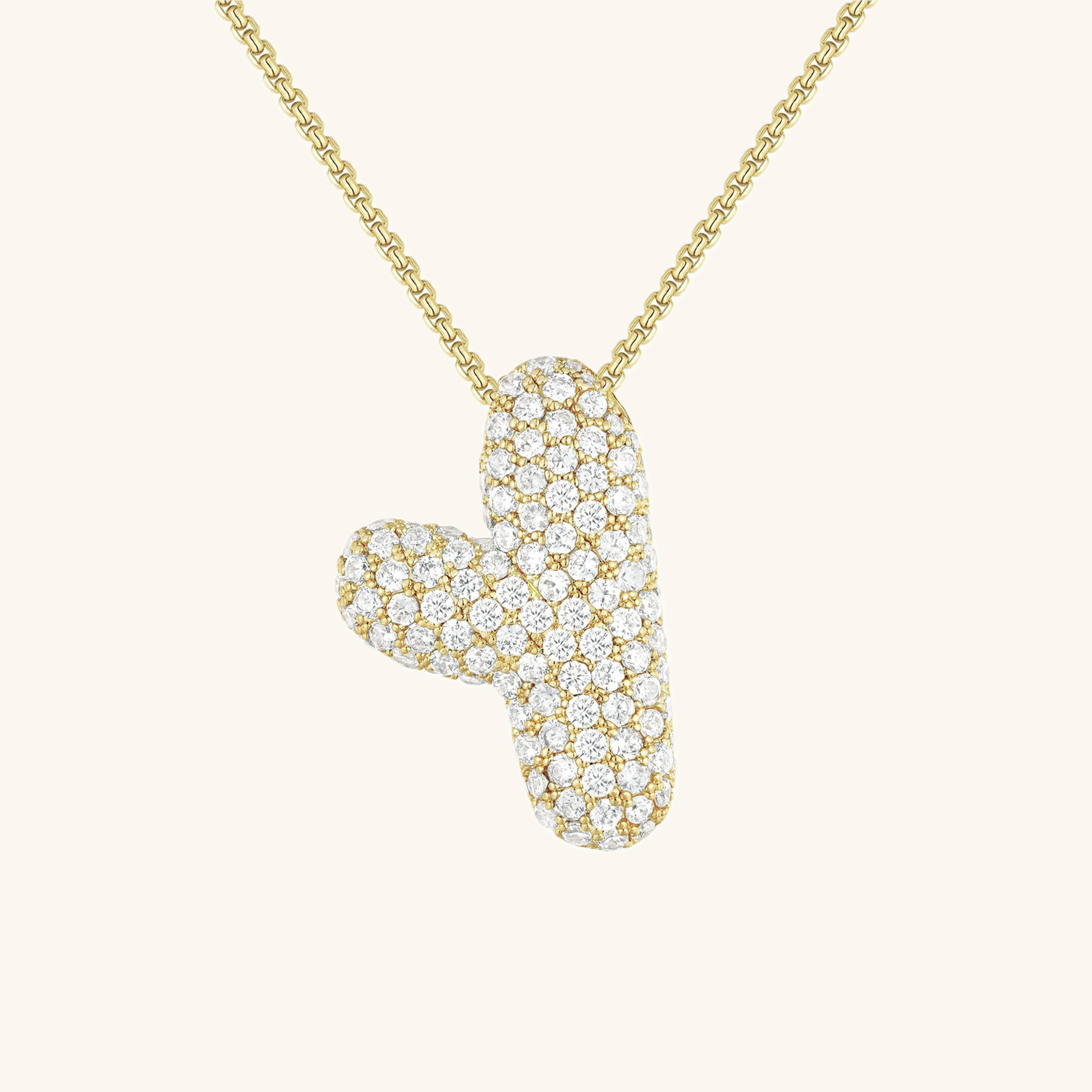 Bubbel initiaal diamanten ketting