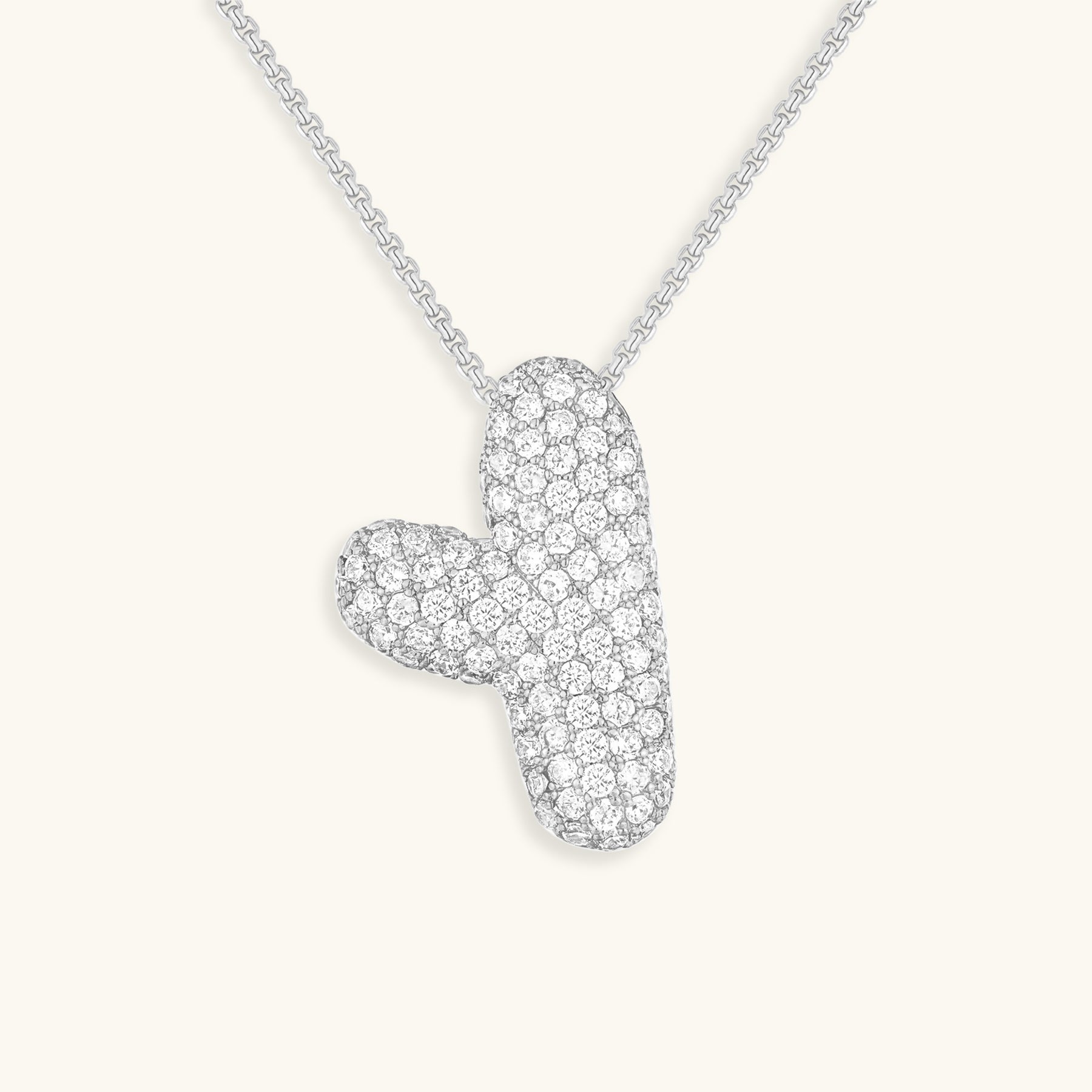 Bubbel initiaal diamanten ketting