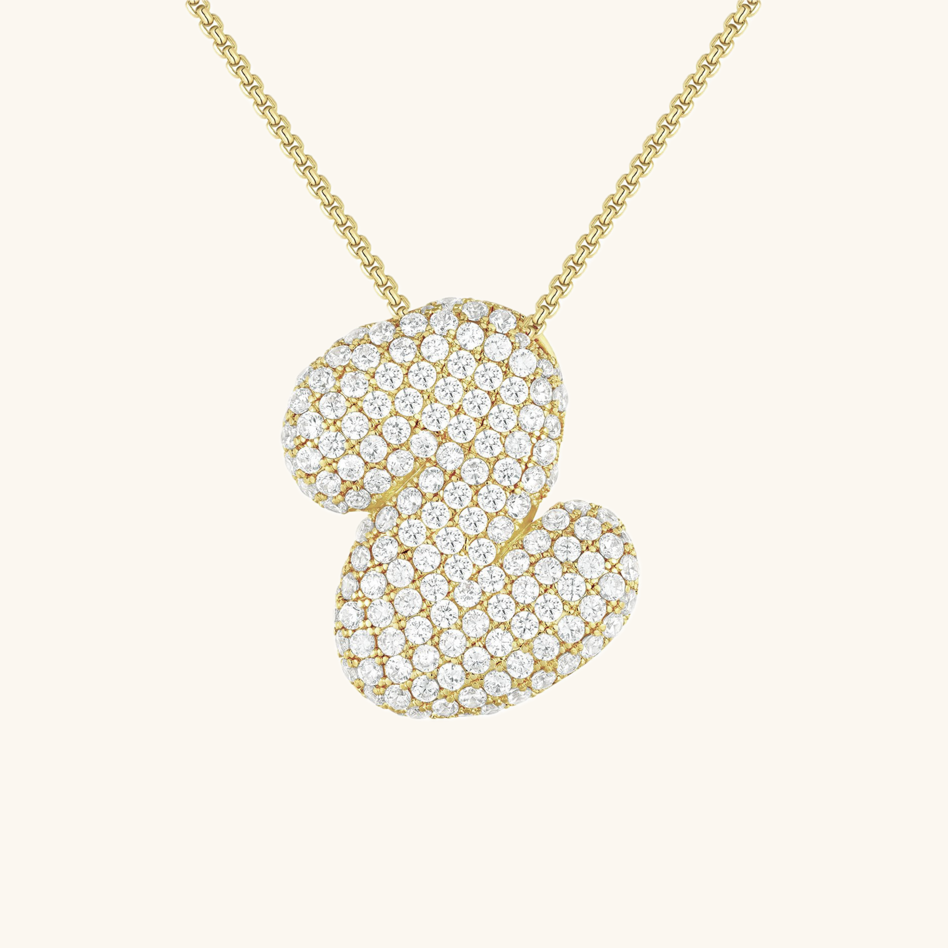 Bubbel initiaal diamanten ketting