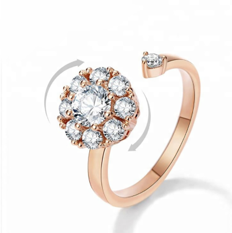 Roterende Zirkonia Angst Ring