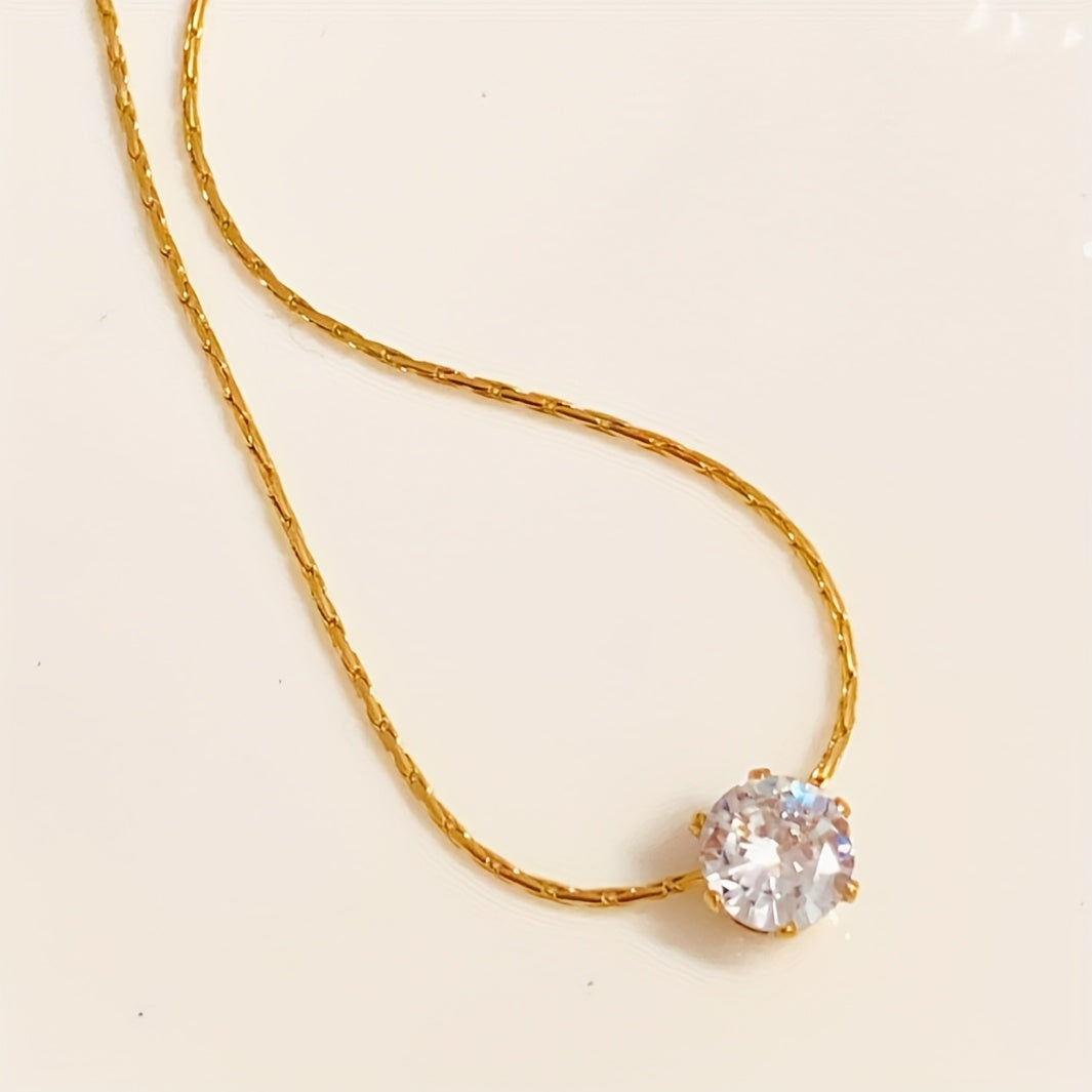 Nooxian Vintage Ronde Zirkonia Hanger Ketting