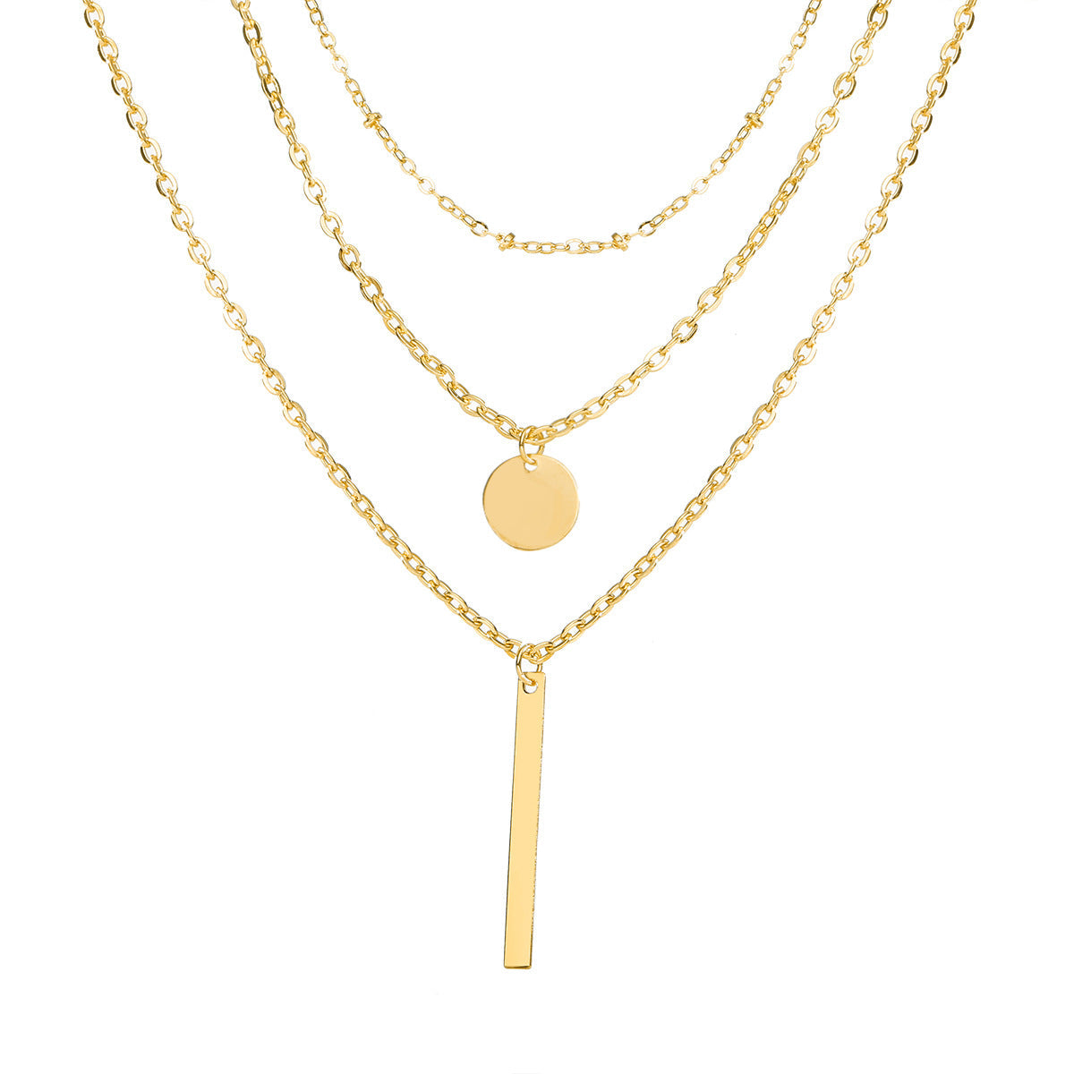 Vintage Geo Gelaagde Ketting & Hangerketting