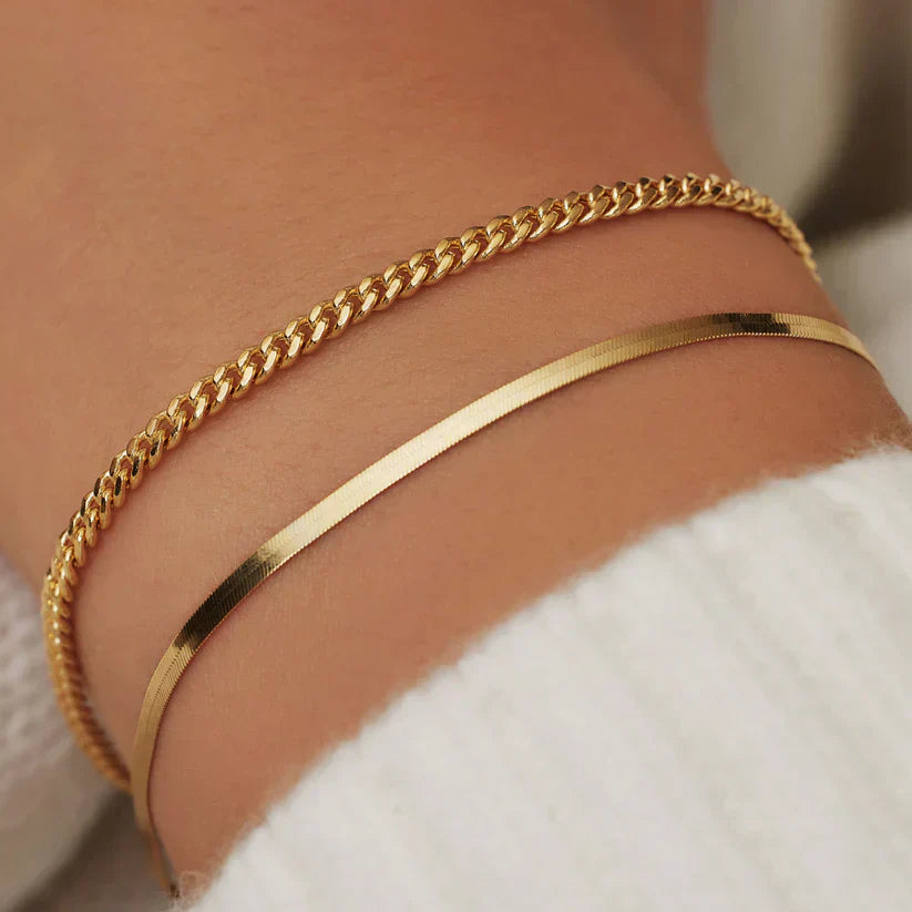 Soleil Serpent | Elegante 14k Gouden Statement Armband