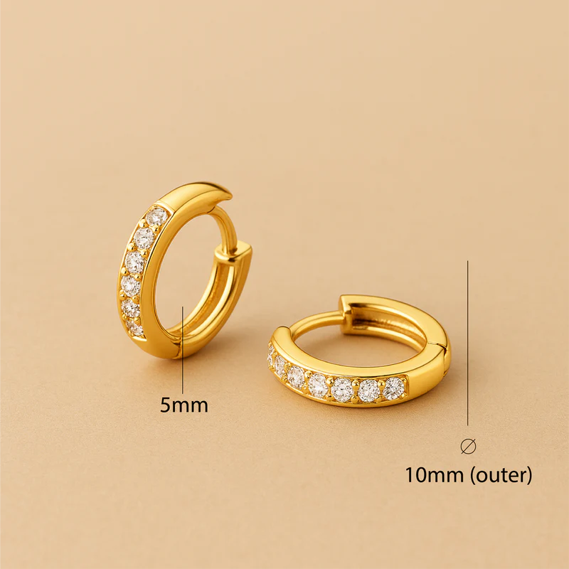 Jules Mini Hoepeloorbellen – Subtiele Elegantie in 16K Goud