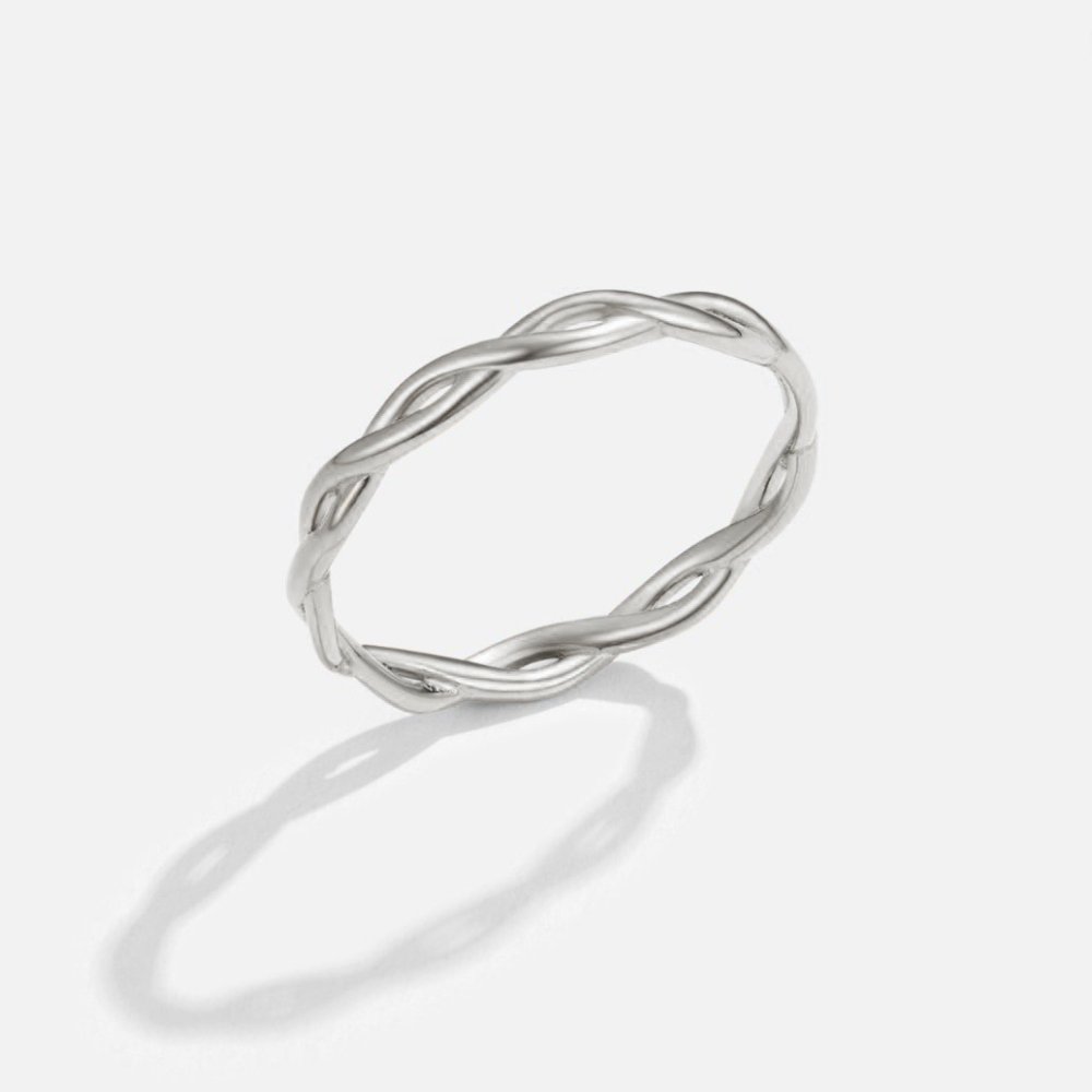 Zilveren Oneindigheidsring met Gedraaid Design