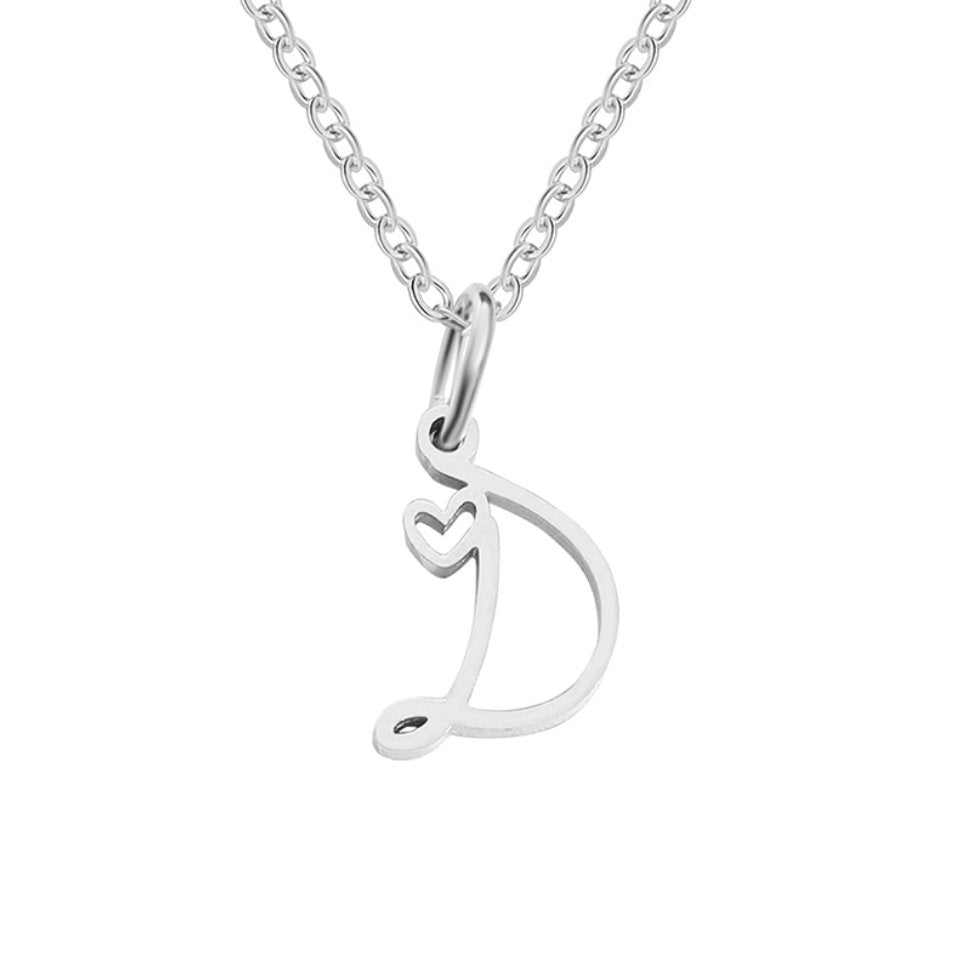 Zilveren Hartketting met Letters