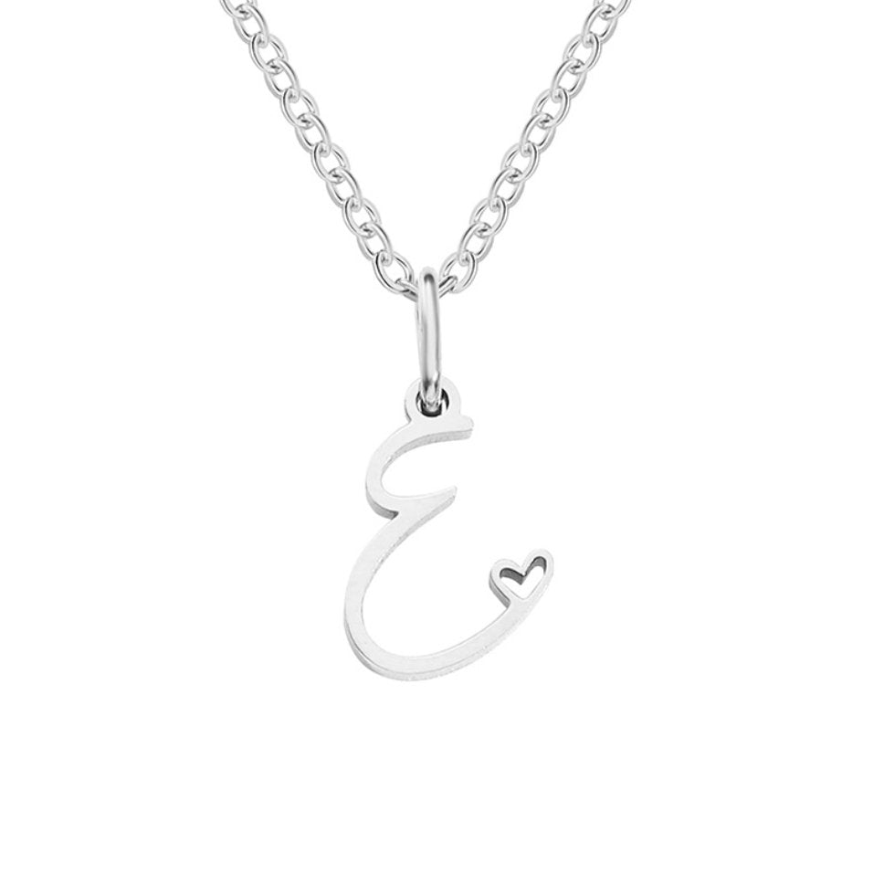 Zilveren Hartketting met Letters