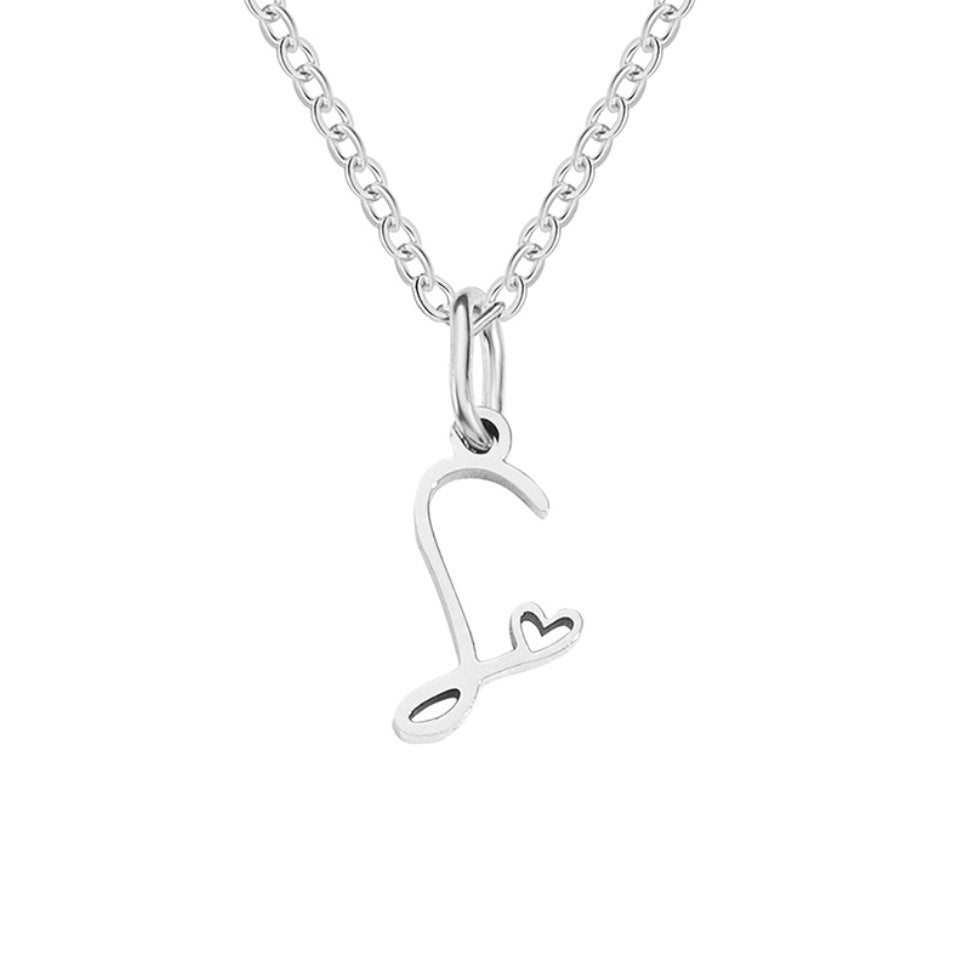 Zilveren Hartketting met Letters