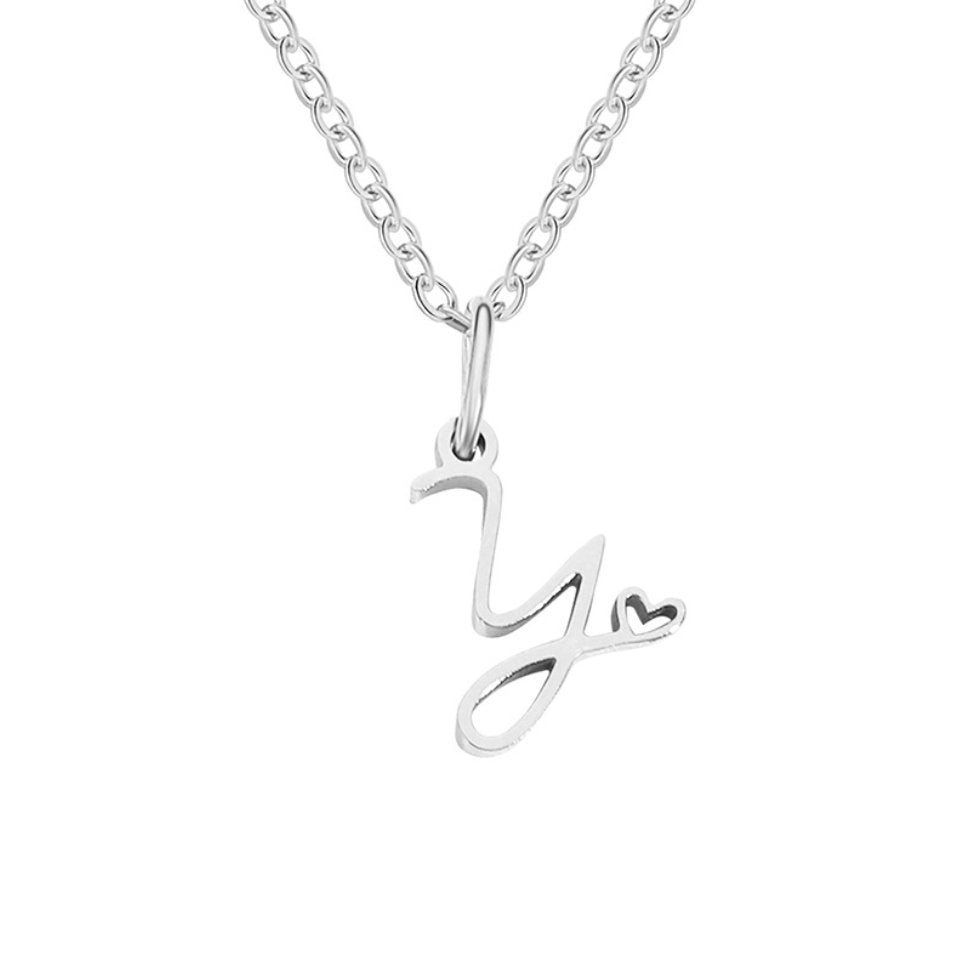 Zilveren Hartketting met Letters