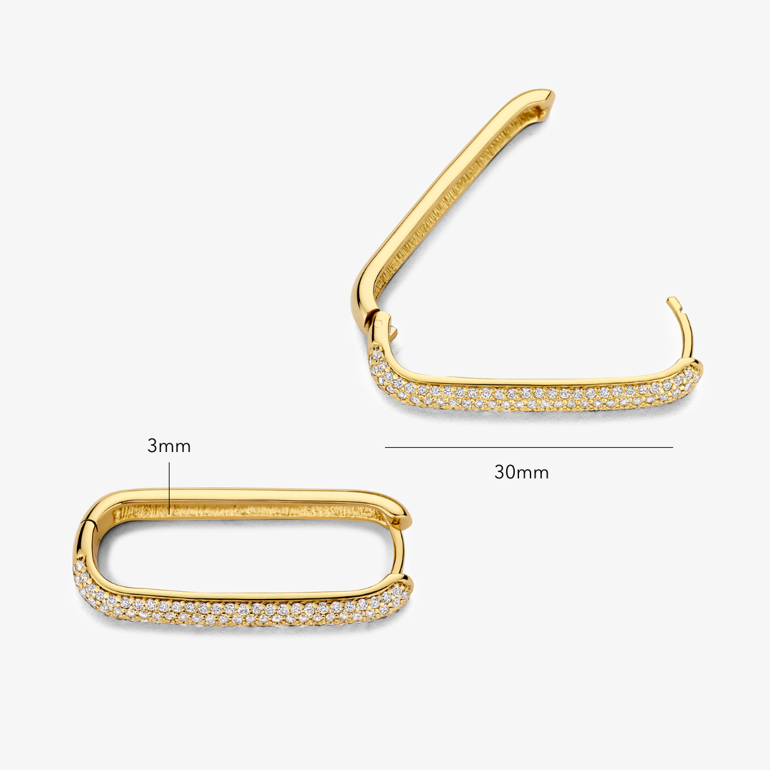Grote Icon Pavé Hoops | 16k Goud