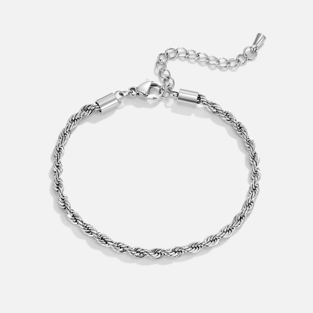 Zilveren Gedraaide Kettingarmband