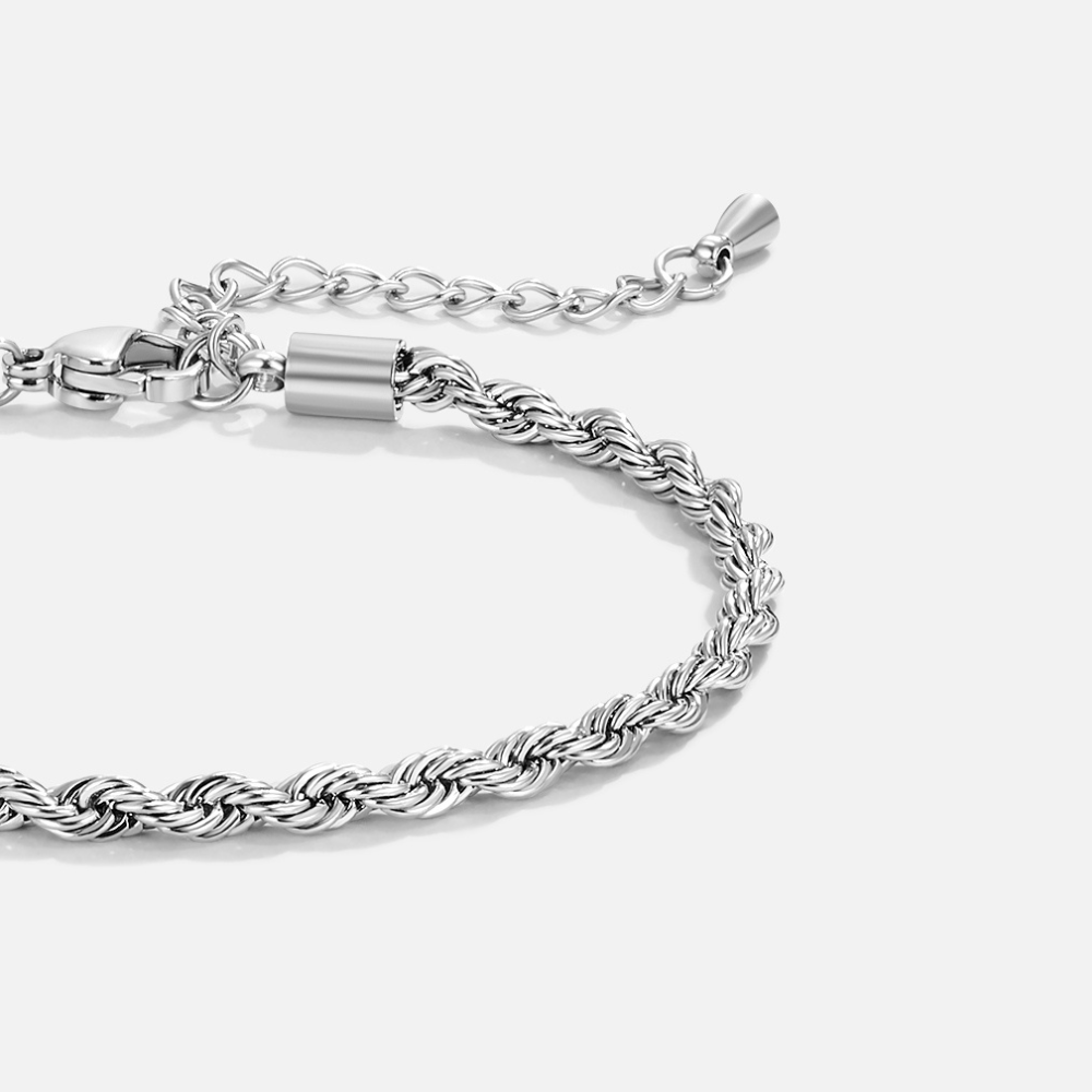 Zilveren Gedraaide Kettingarmband