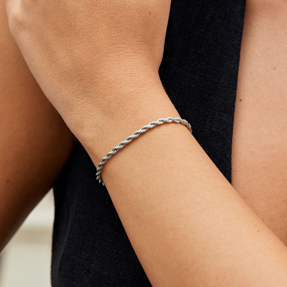 Zilveren Gedraaide Kettingarmband